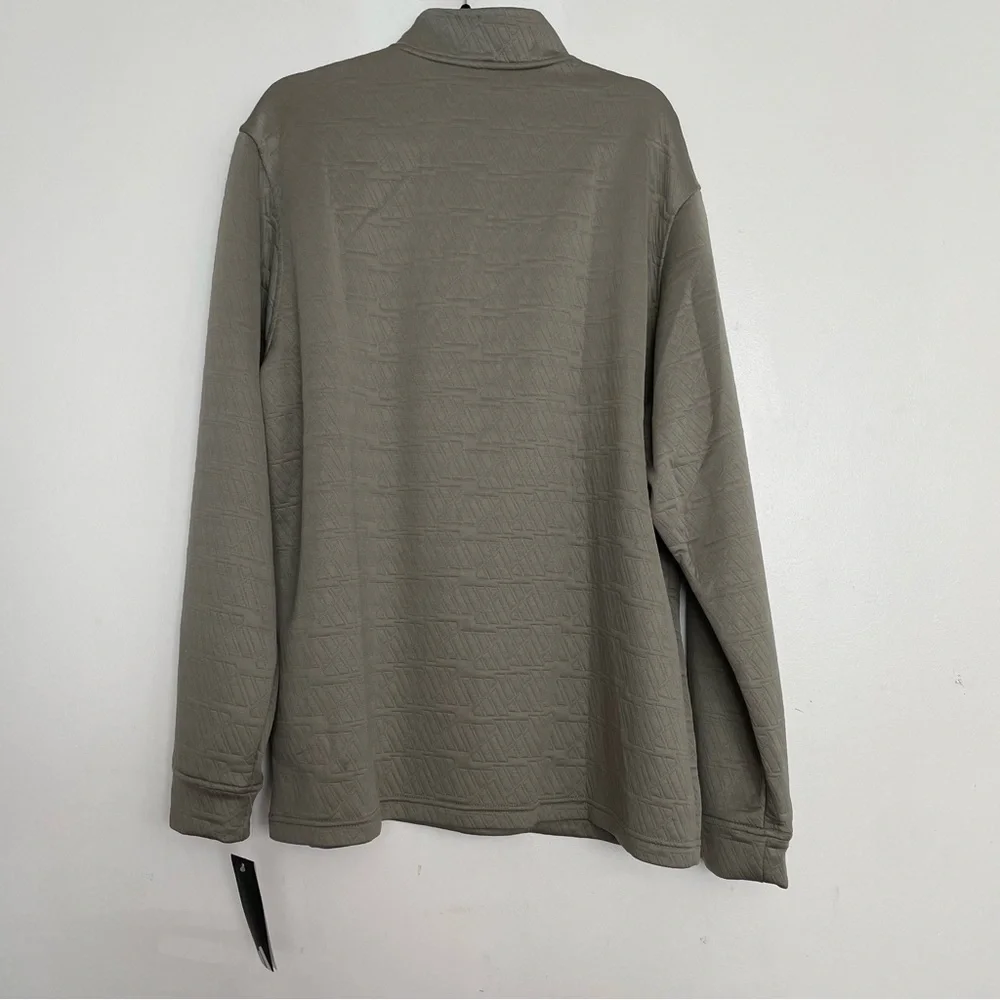 Men’s Adidas Adi Pattern 1/4 Zip Sweatshirt Silver PBL Size 2XL